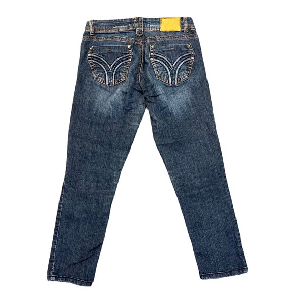 Rewind Womens Denim Blue Jeans Pants Lightweight Dark Wash Straight Leg Size 7 - Picture 4 of 7